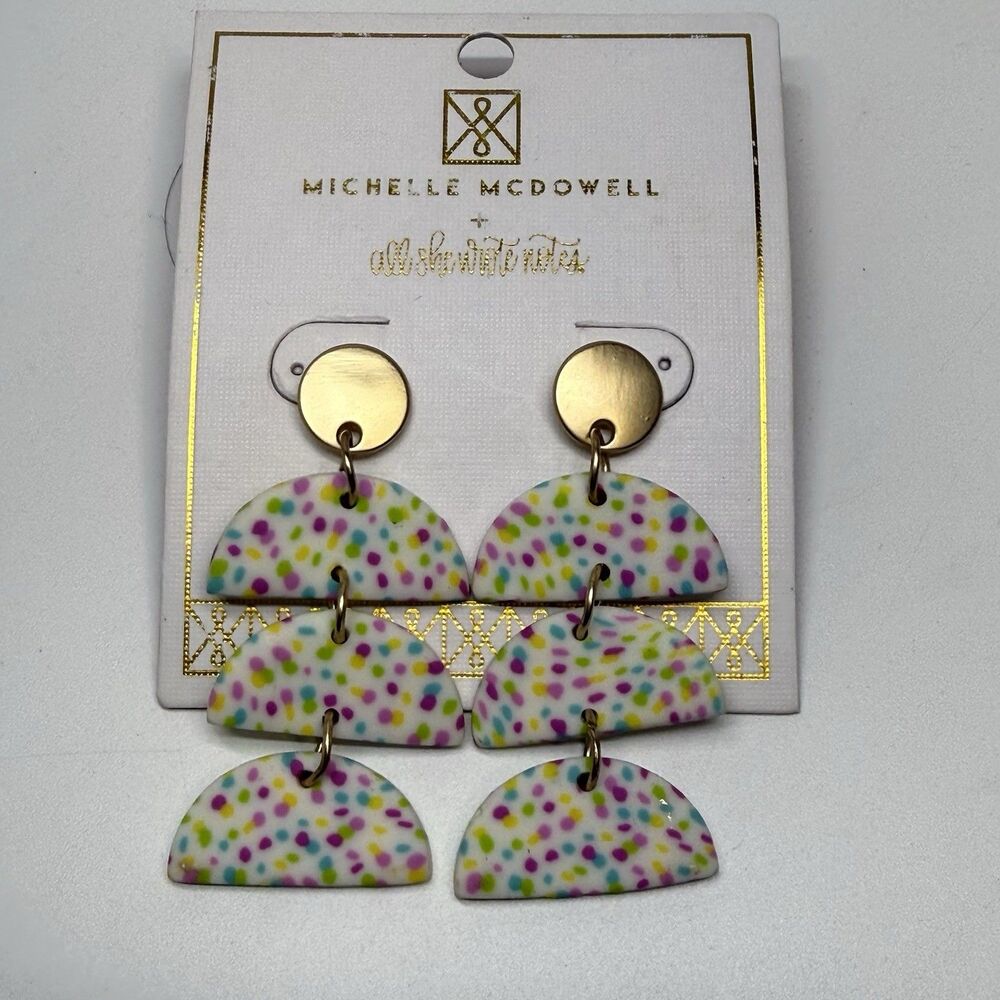 Michelle McDowell Confetti Sabrina Earrings New